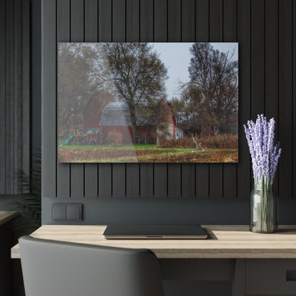 U R There Photography Dryden Road Reds and Playscape Rustic Farmhouse Acrylic Wall Print