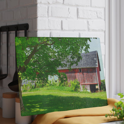 U R There Photography Colwood Road Red Rustic Farmhouse Tempered-Glass Cutting Board