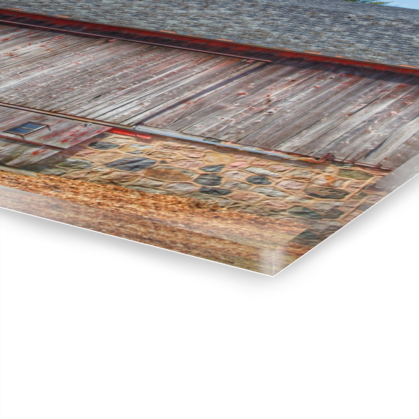 U R There Photography Leix Road Stone Red Rustic Farmhouse Acrylic Wall Print