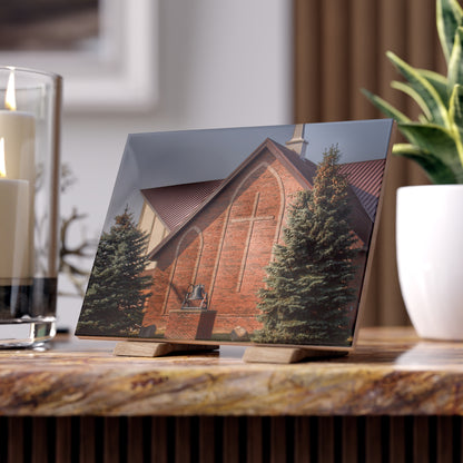 U R There Photography Church on Irish Road Rustic Farmhouse Decorative Ceramic Tile