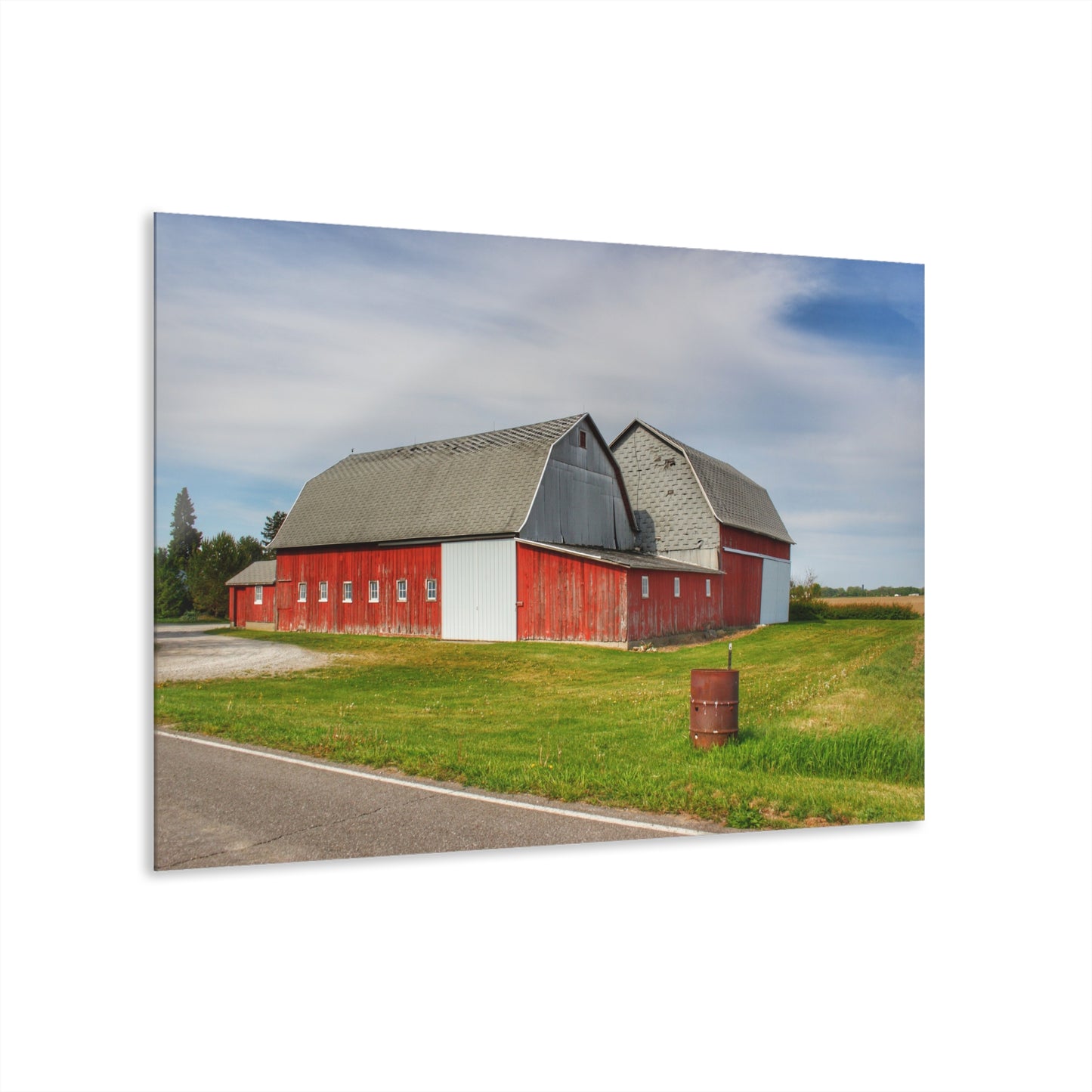 U R There Photography French Road Centennial Reds II Rustic Farmhouse Acrylic Wall Print