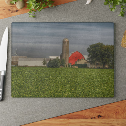 U R There Photography Richardson Road Farm Rustic Farmhouse Tempered-Glass Cutting Board