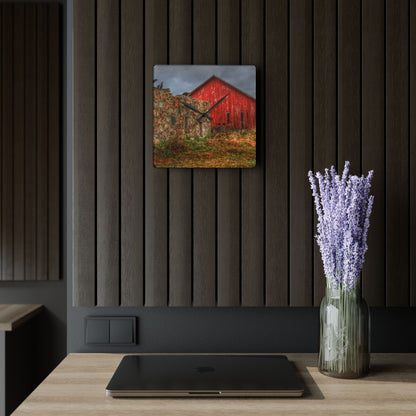 U R There Photography Stanley Road Ruins Rustic Farmhouse Acrylic Analog Wall Clock