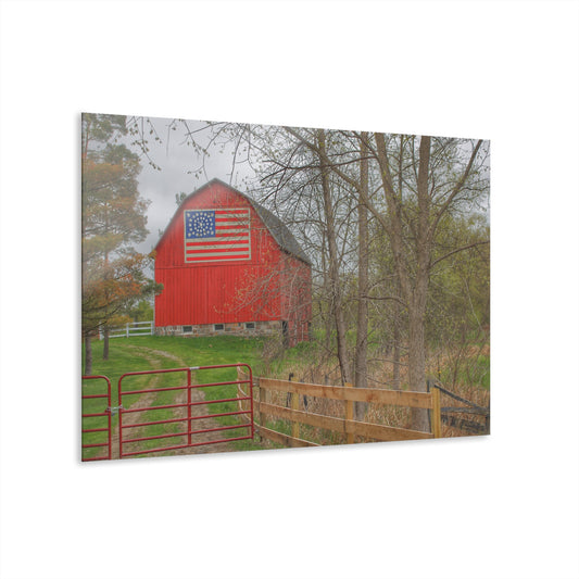 U R There Photography Patriot Red Rustic Farmhouse Acrylic Wall Print