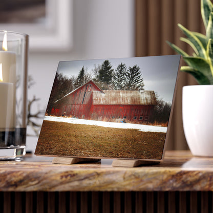 U R There Photography Blacks Corners Road Red Rustic Farmhouse Decorative Ceramic Tile