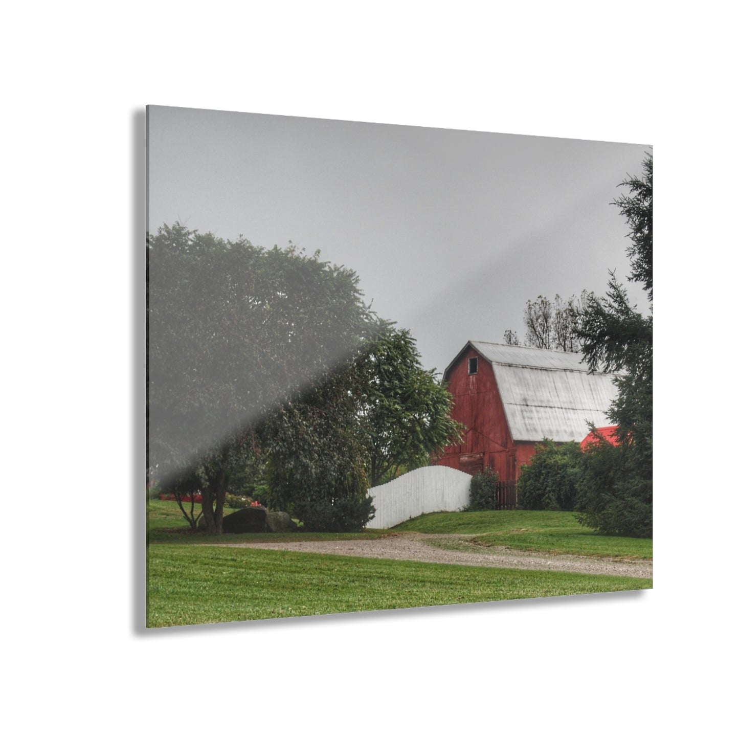 U R There Photography Bronson Lake Hidden Red II Rustic Farmhouse Acrylic Wall Print