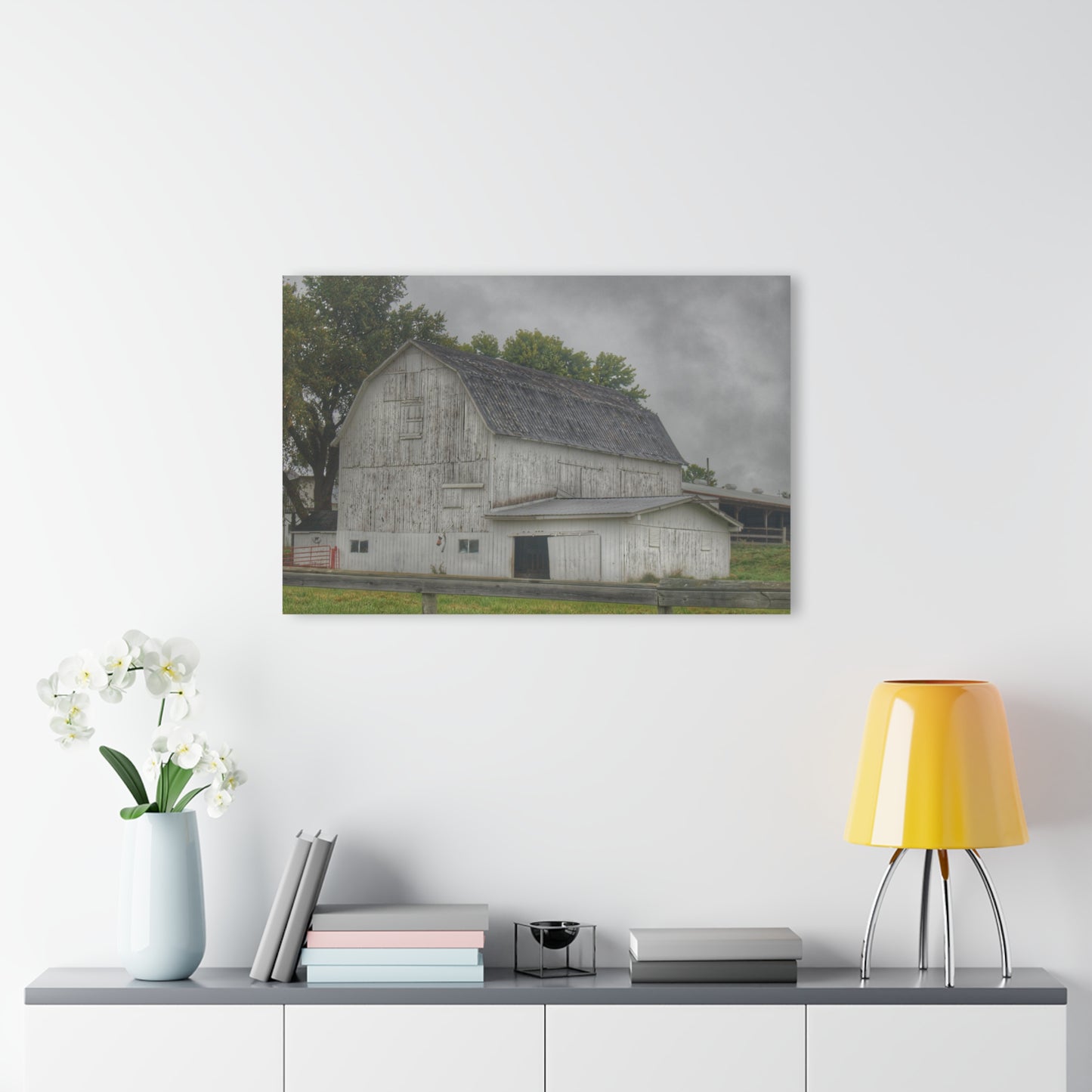 Barn Boutique Modern Farmhouse Acrylic Wall Print| Columbiaville White