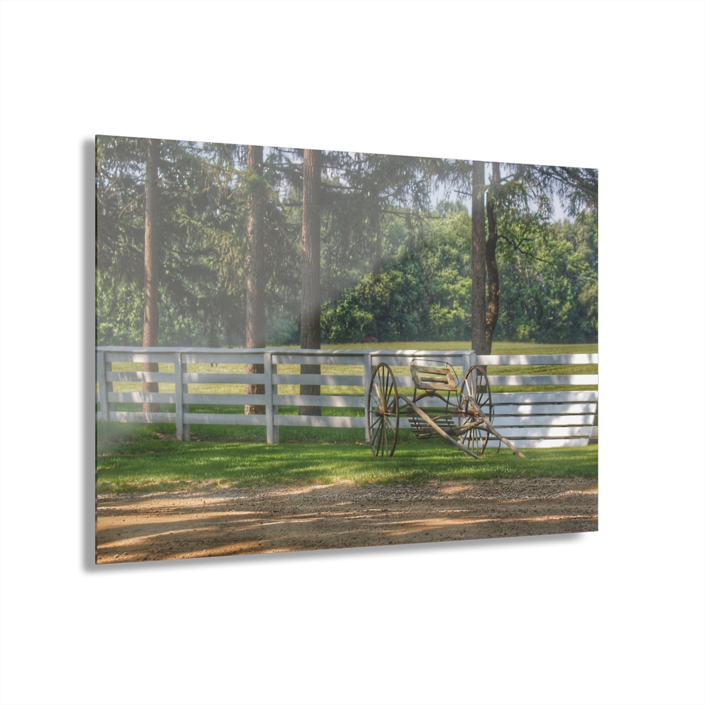 U R There Photography Thornville Buggy and Fence Rustic Farmhouse Acrylic Wall Print