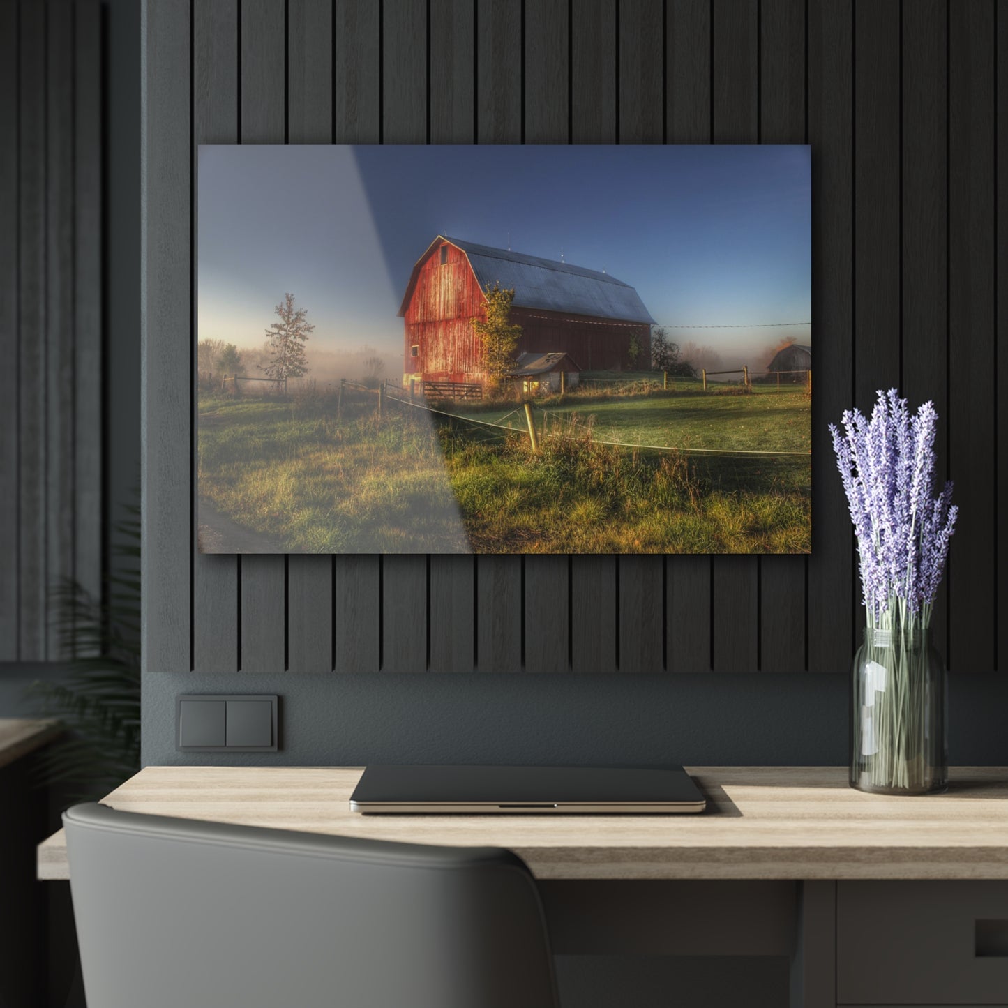 U R There Photography Columbiaville Red I Rustic Farmhouse Acrylic Wall Print