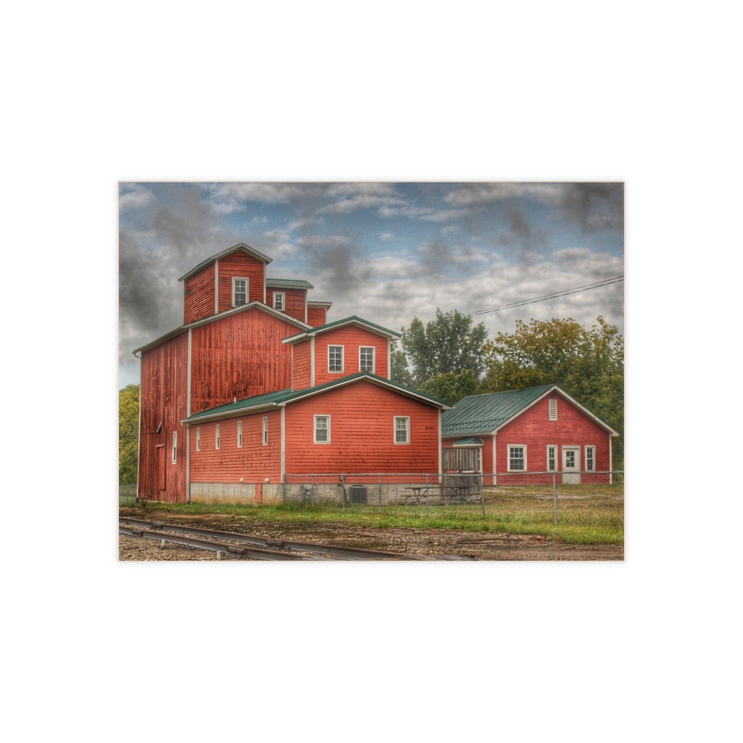 Aside the Tracks in Clifford Rustic Farmhouse Decorative Ceramic Tile