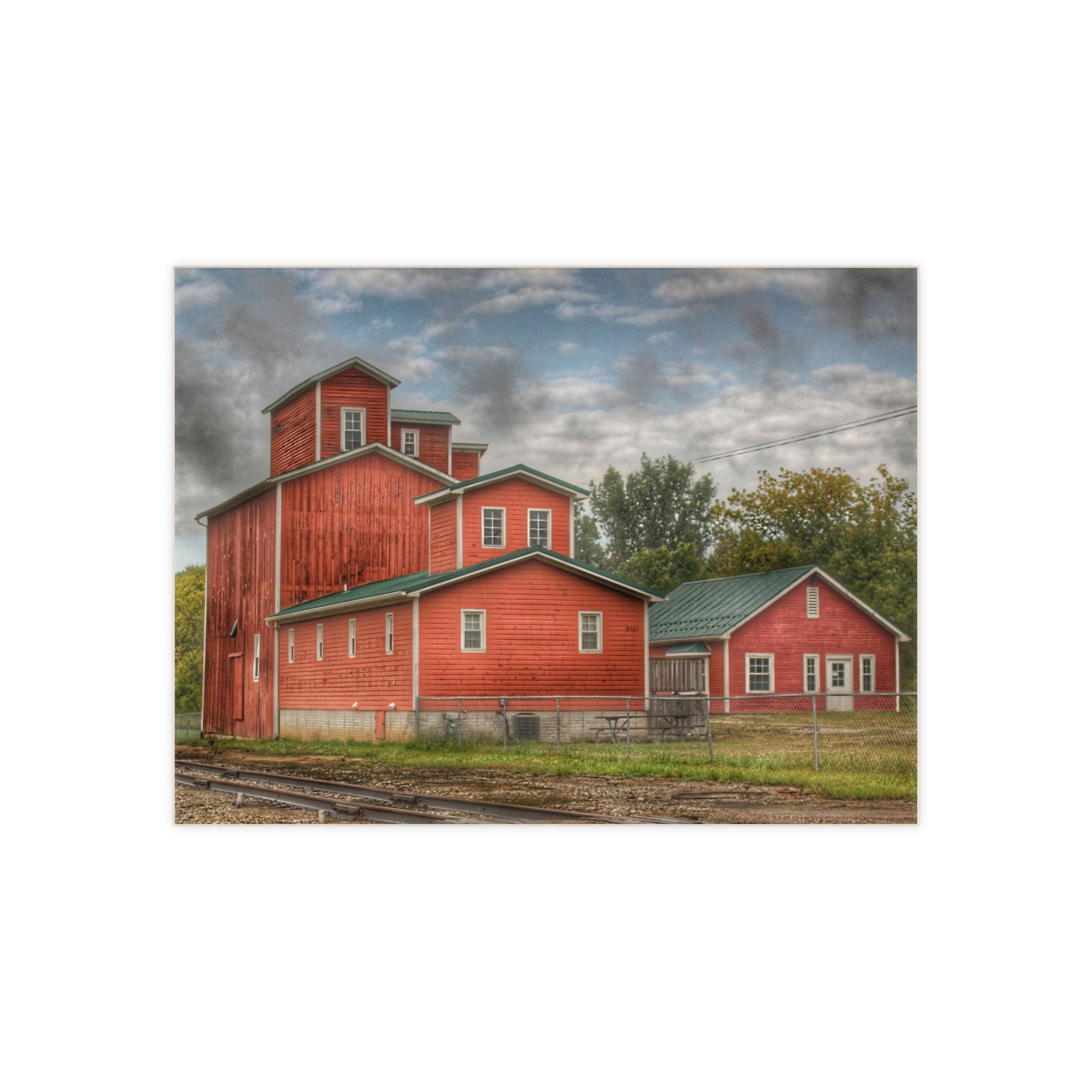 Aside the Tracks in Clifford Rustic Farmhouse Decorative Ceramic Tile