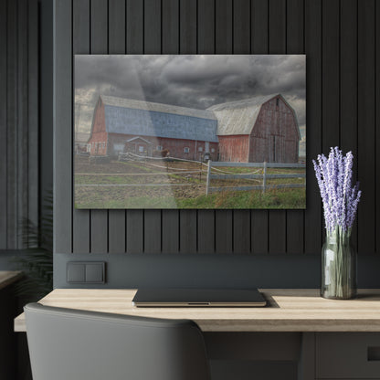 U R There Photography Sandusky Horse Barn Against Fall Skies Rustic Farmhouse Acrylic Wall Print