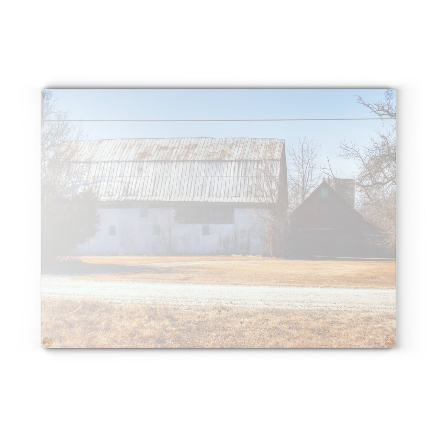 U R There Photography Indian Trail Rusted Reds II Rustic Farmhouse Tempered-Glass Cutting Board