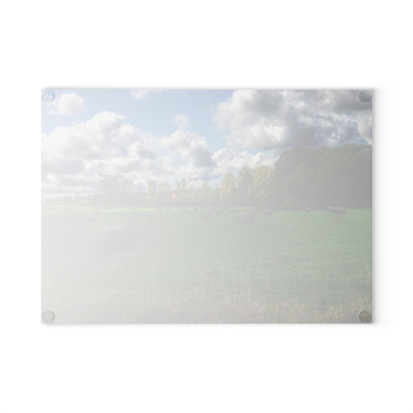 U R There Photography Haybale Heaven 2020 Rustic Farmhouse Tempered-Glass Cutting Board