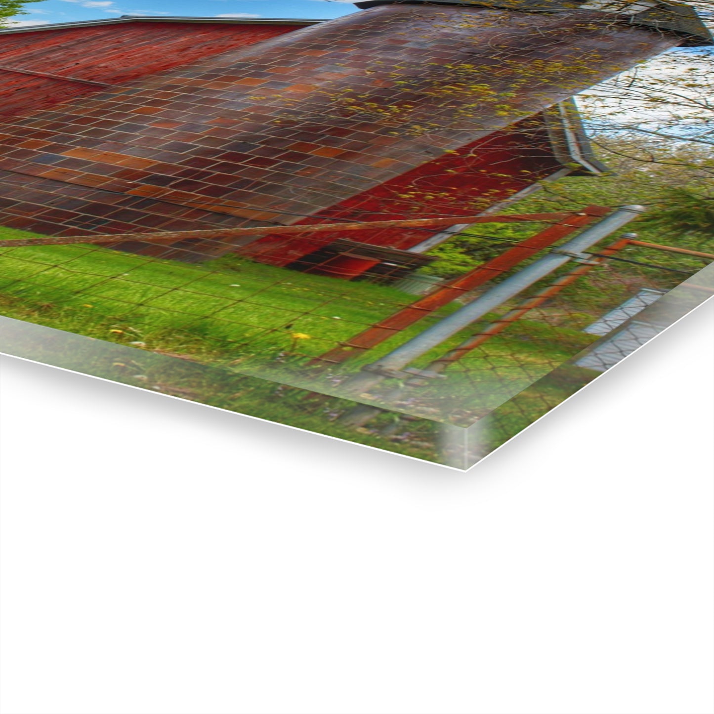 U R There Photography Mead Road Red Rustic Farmhouse Acrylic Wall Print