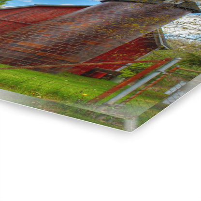 U R There Photography Mead Road Red Rustic Farmhouse Acrylic Wall Print