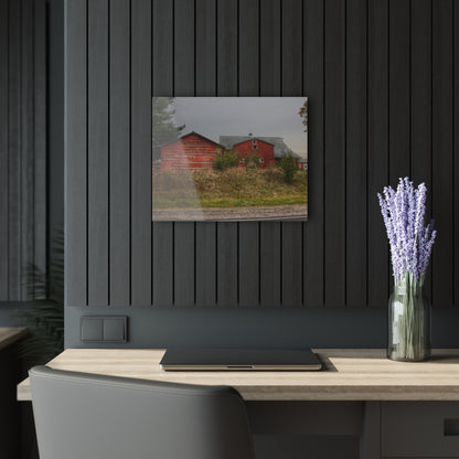 U R There Photography Goodrich Baldwin Road Reds I Rustic Farmhouse Acrylic Wall Print