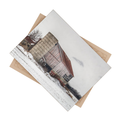 U R There Photography Babcock Road Grey Rustic Farmhouse Decorative Ceramic Tile 6" × 8" Glossy