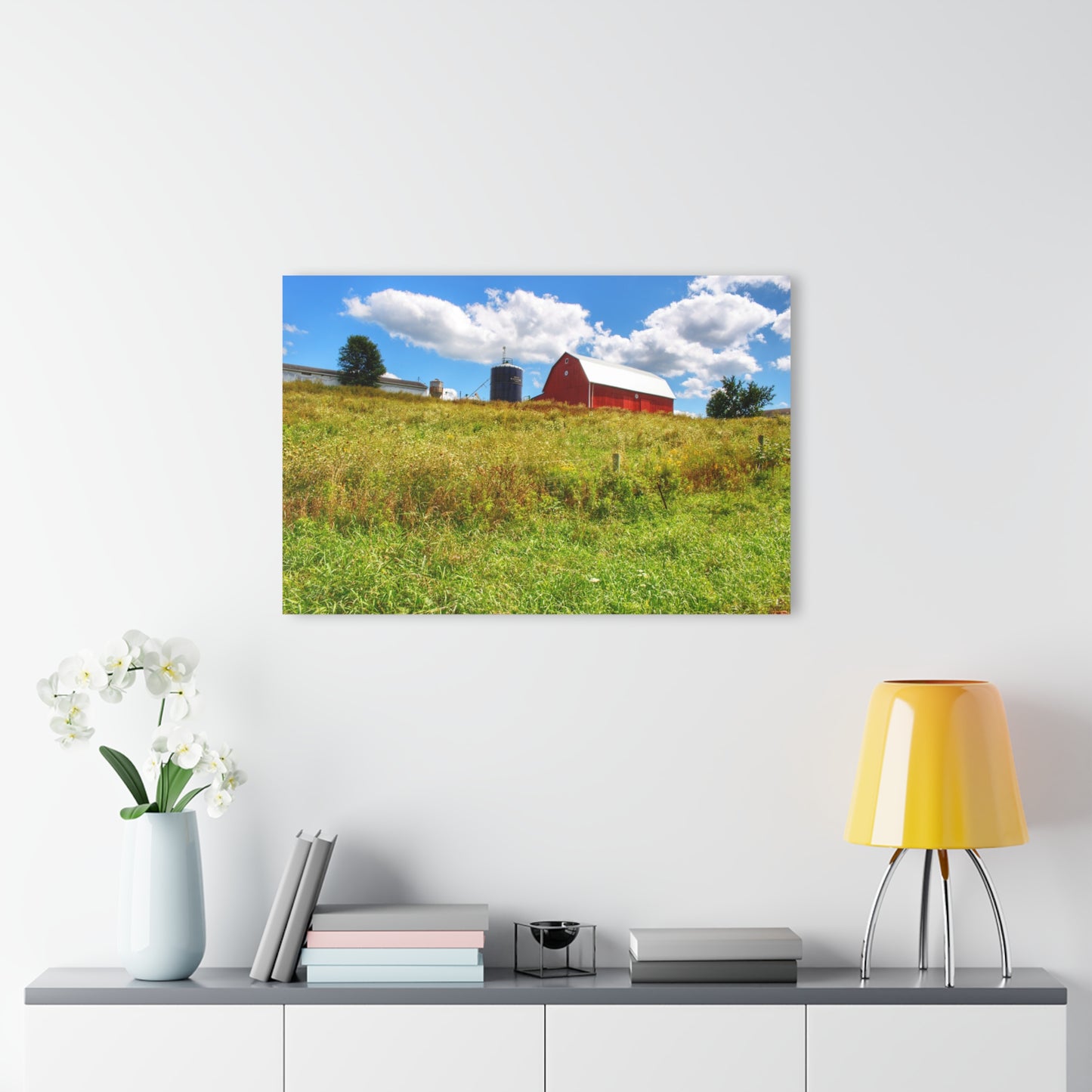 U R There Photography South Henderson Road Hilltop Red II Rustic Farmhouse Acrylic Wall Print
