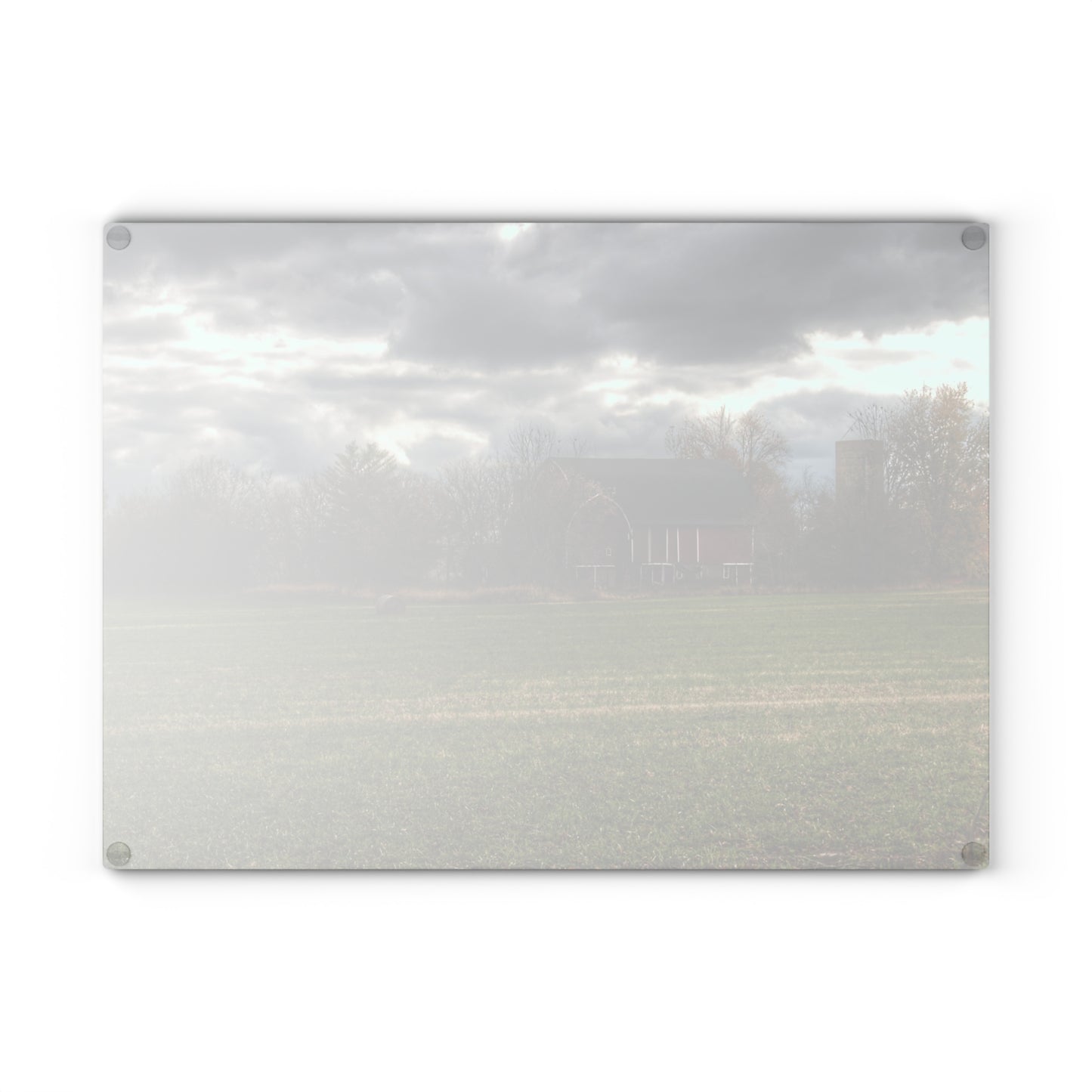 U R There Photography Booth Road Hidden Red II Rustic Farmhouse Tempered-Glass Cutting Board
