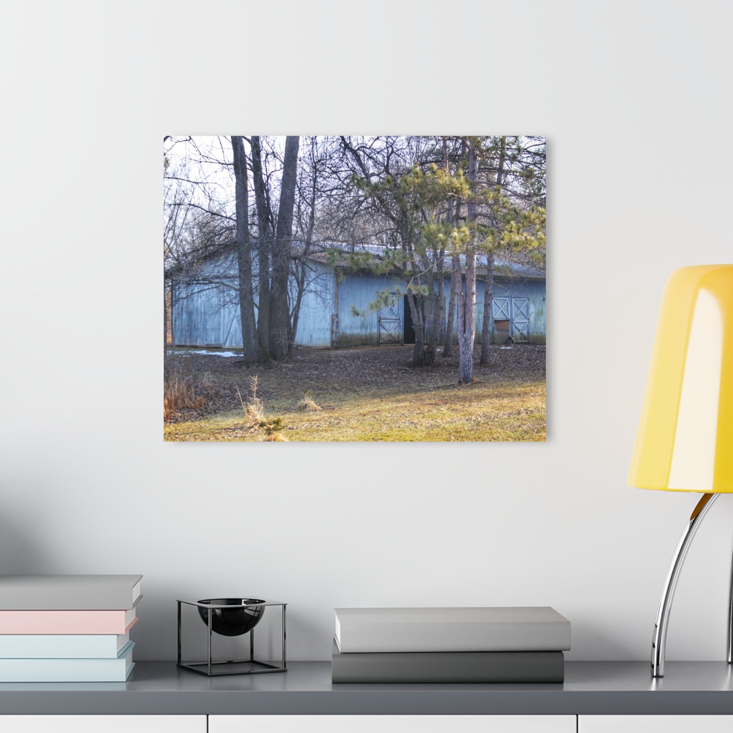U R There Photography Hickory Lane Grey Rustic Farmhouse Acrylic Wall Print