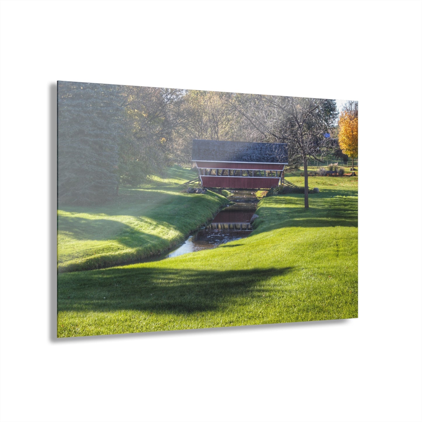 U R There Photography Hadley Covered Bridge I Rustic Farmhouse Acrylic Wall Print