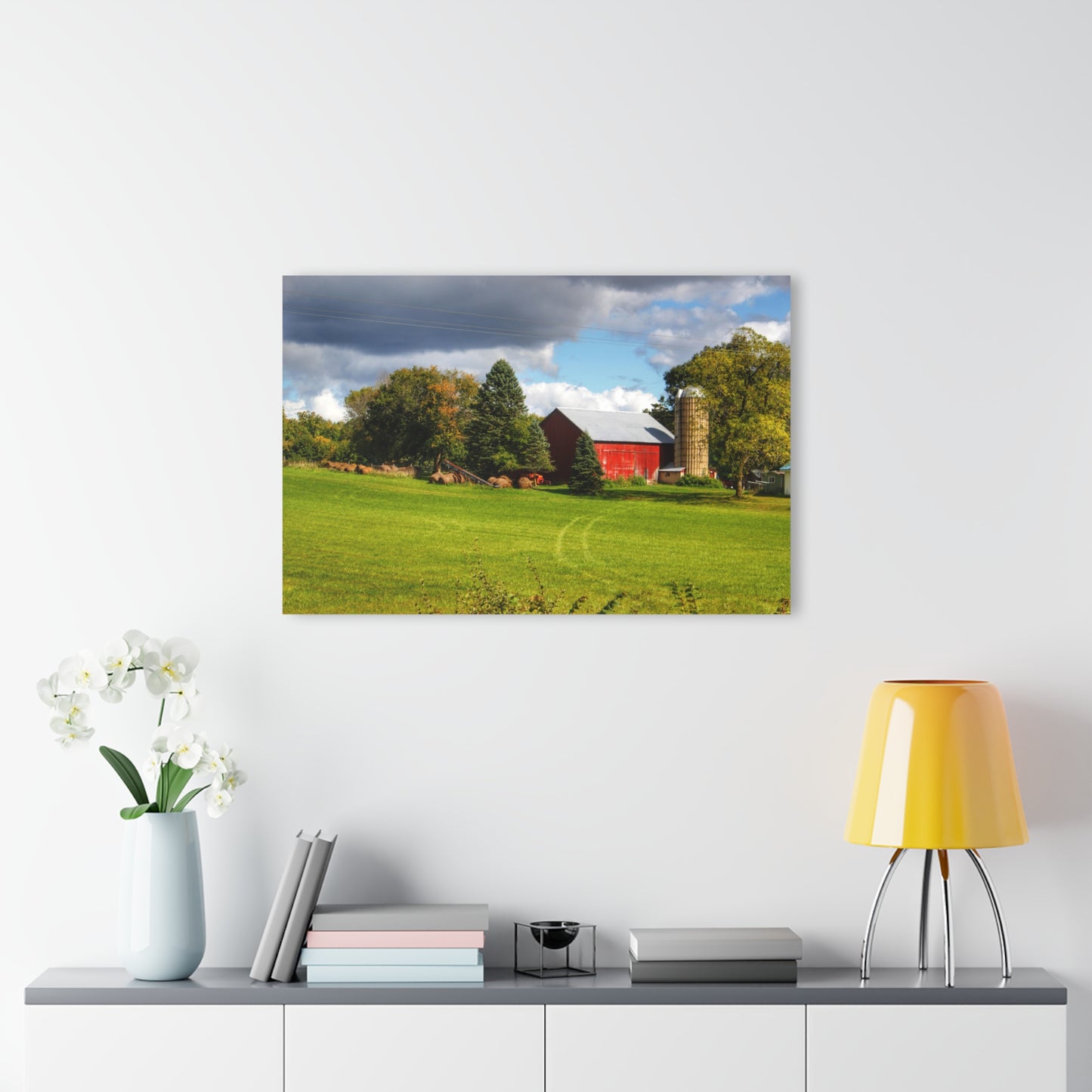 U R There Photography Columbiaville Road Red II Rustic Farmhouse Acrylic Wall Print