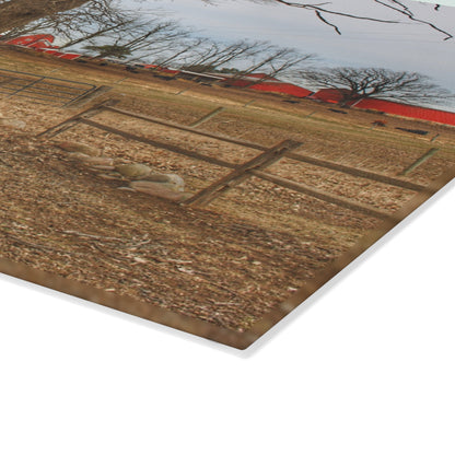 U R There Photography Wilder Road Cow Farm Rustic Farmhouse Tempered-Glass Cutting Board