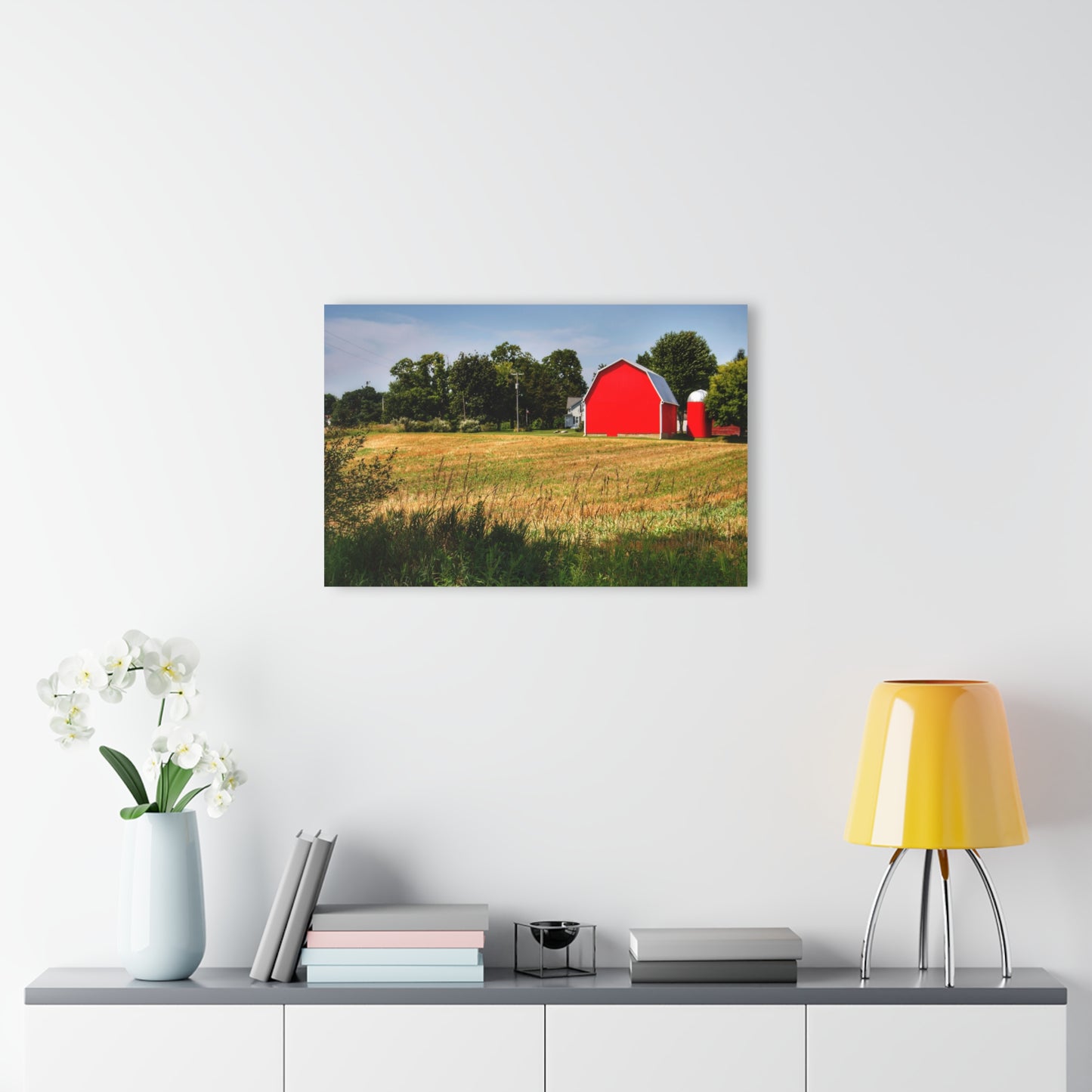U R There Photography Bristol Road Red and Silo Rustic Farmhouse Acrylic Wall Print