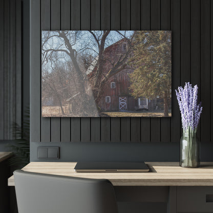 U R There Photography Lakeville Road Hidden Red Rustic Farmhouse Acrylic Wall Print