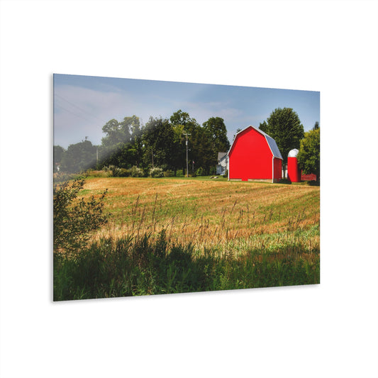 U R There Photography Bristol Road Red and Silo Rustic Farmhouse Acrylic Wall Print