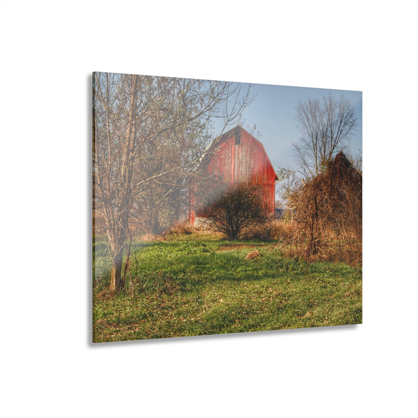U R There Photography Columbiaville Red in November Rustic Farmhouse Acrylic Wall Print