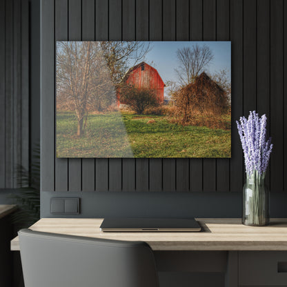 U R There Photography Columbiaville Red in November Rustic Farmhouse Acrylic Wall Print