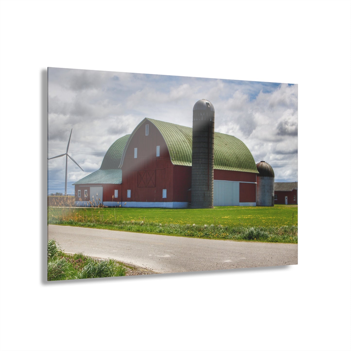 U R There Photography Rescue Road Red Rustic Farmhouse Acrylic Wall Print