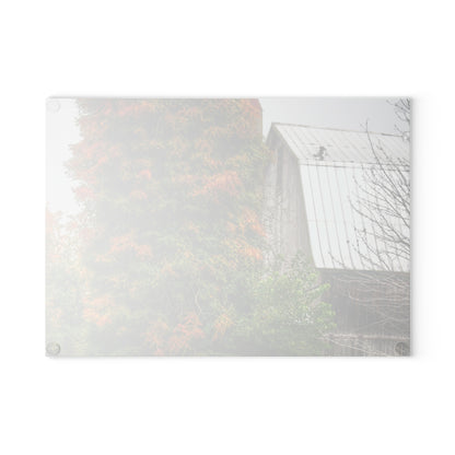 U R There Photography Ludwig Road Oxford Grey and Silo Rustic Farmhouse Tempered-Glass Cutting Board