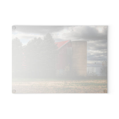 U R There Photography Laur Road Red Among the Pines II Rustic Farmhouse Tempered-Glass Cutting Board