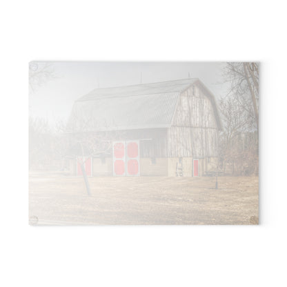 U R There Photography Sheridan Road Grey Rustic Farmhouse Tempered-Glass Cutting Board