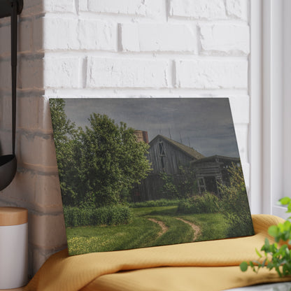 U R There Photography Barkley Road Greys I Rustic Farmhouse Tempered-Glass Cutting Board