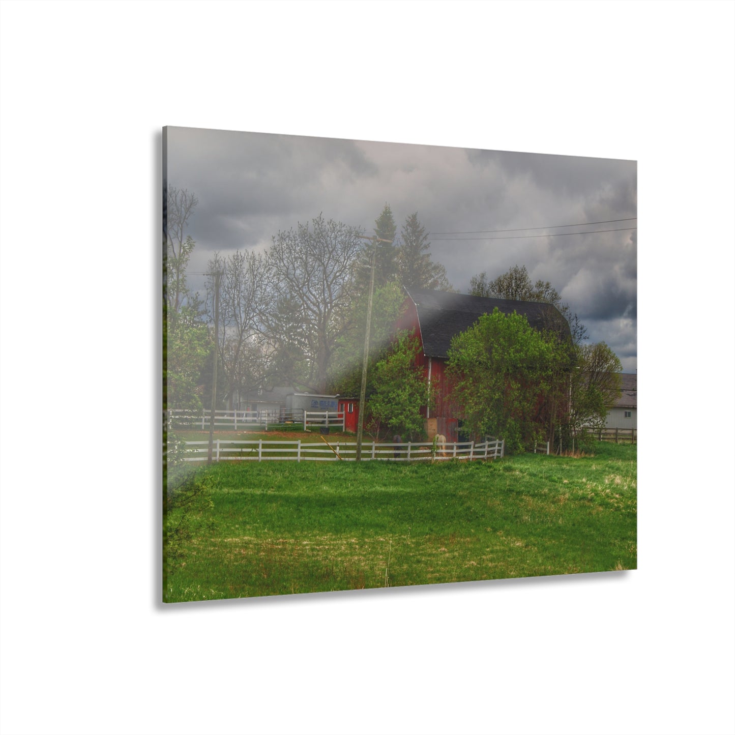 U R There Photography Hassler Lake Hidden Red Rustic Farmhouse Acrylic Wall Print