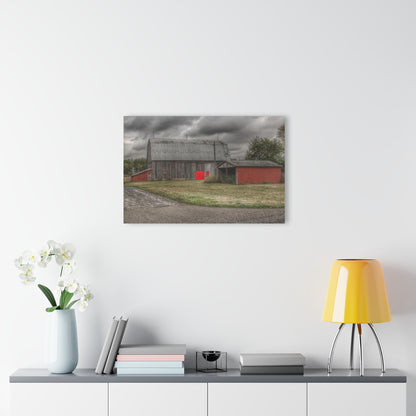 U R There Photography Wadsworth Road Grey Saltbox Rustic Farmhouse Acrylic Wall Print