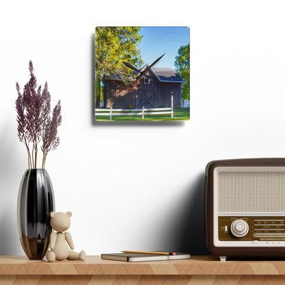 U R There Photography Hunters Creek Quilted I Rustic Farmhouse Acrylic Analog Wall Clock