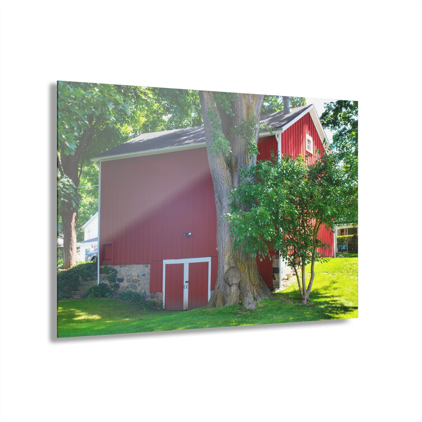 U R There Photography Court Street City Red Rustic Farmhouse Acrylic Wall Print