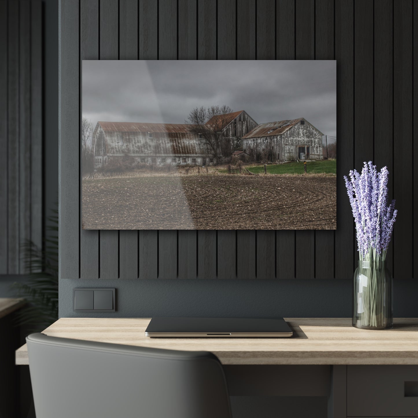 U R There Photography Rusted and Grey on Newark Road Rustic Farmhouse Acrylic Wall Print