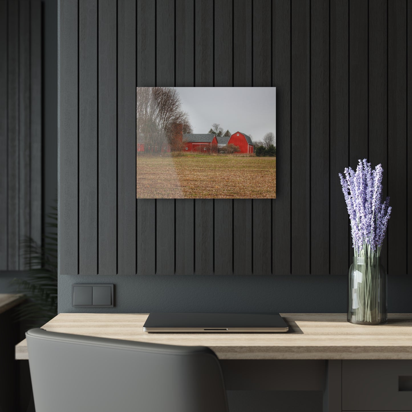 U R There Photography Kidder Road Reds Rustic Farmhouse Acrylic Wall Print