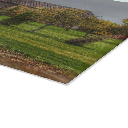 U R There Photography Goodrich Grey Rustic Farmhouse Tempered-Glass Cutting Board