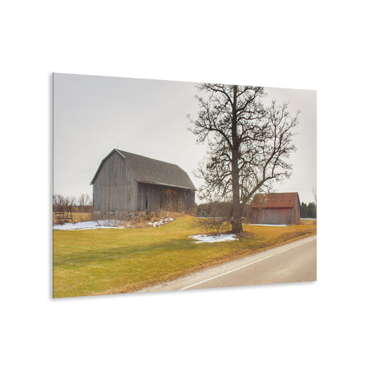 U R There Photography Roadside Greys Rustic Farmhouse Acrylic Wall Print
