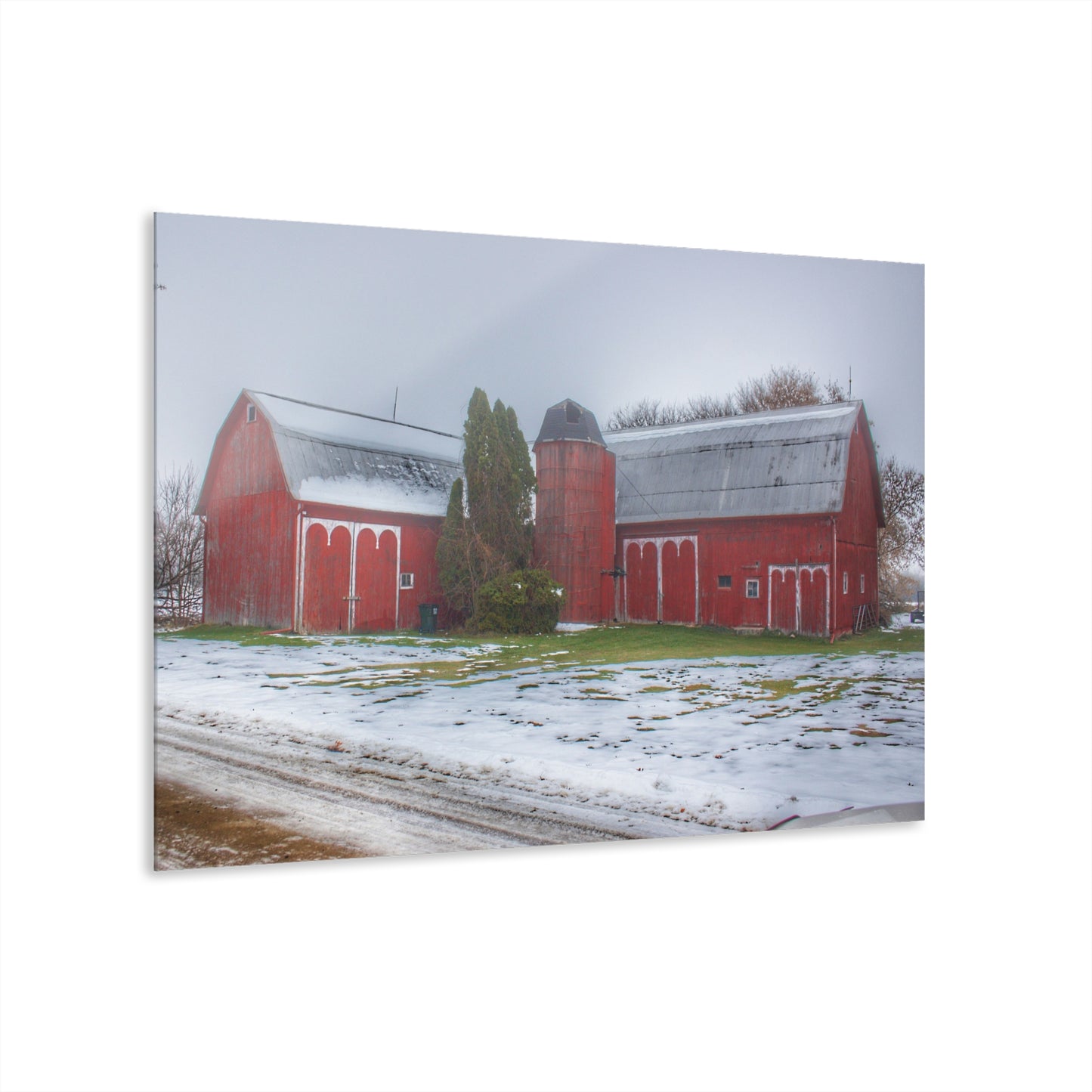 U R There Photography Holmes Road Red II Rustic Farmhouse Acrylic Wall Print 14 "x 11"