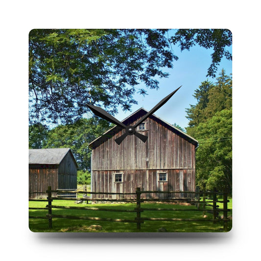 Otisville Grey Rustic Farmhouse Acrylic Analog Wall Clock 10.75'' × 10.75'' (Square)