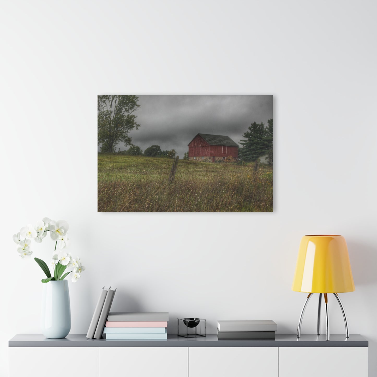 U R There Photography Stone Red Rustic Farmhouse Acrylic Wall Print
