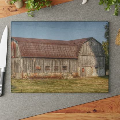 U R There Photography Irish Road Grey Rustic Farmhouse Tempered-Glass Cutting Board